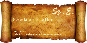 Szentner Etelka névjegykártya
